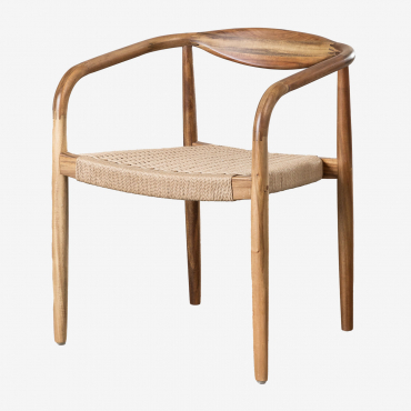Pack Of 2 Acacia Wood Dining Chairs Mallory Brown Wheat - Sklum