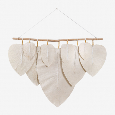 Handcrafted Mural Tapestry Hangaroa White - Sklum