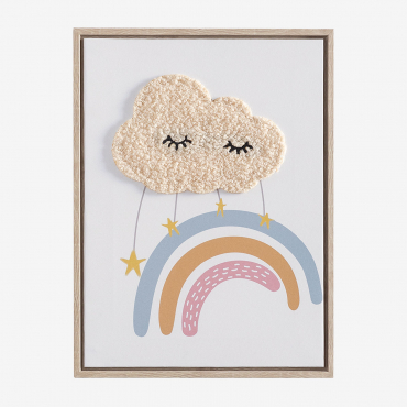 Decorative Painting With Textile Texture (30x40 Cm) Timoty Kids Multicolour Soft - Sklum