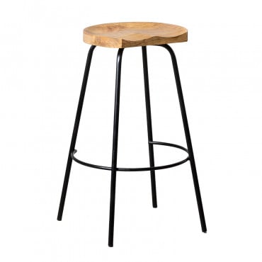High Stool In Wood (75 Cm) Darcko Black - Sklum
