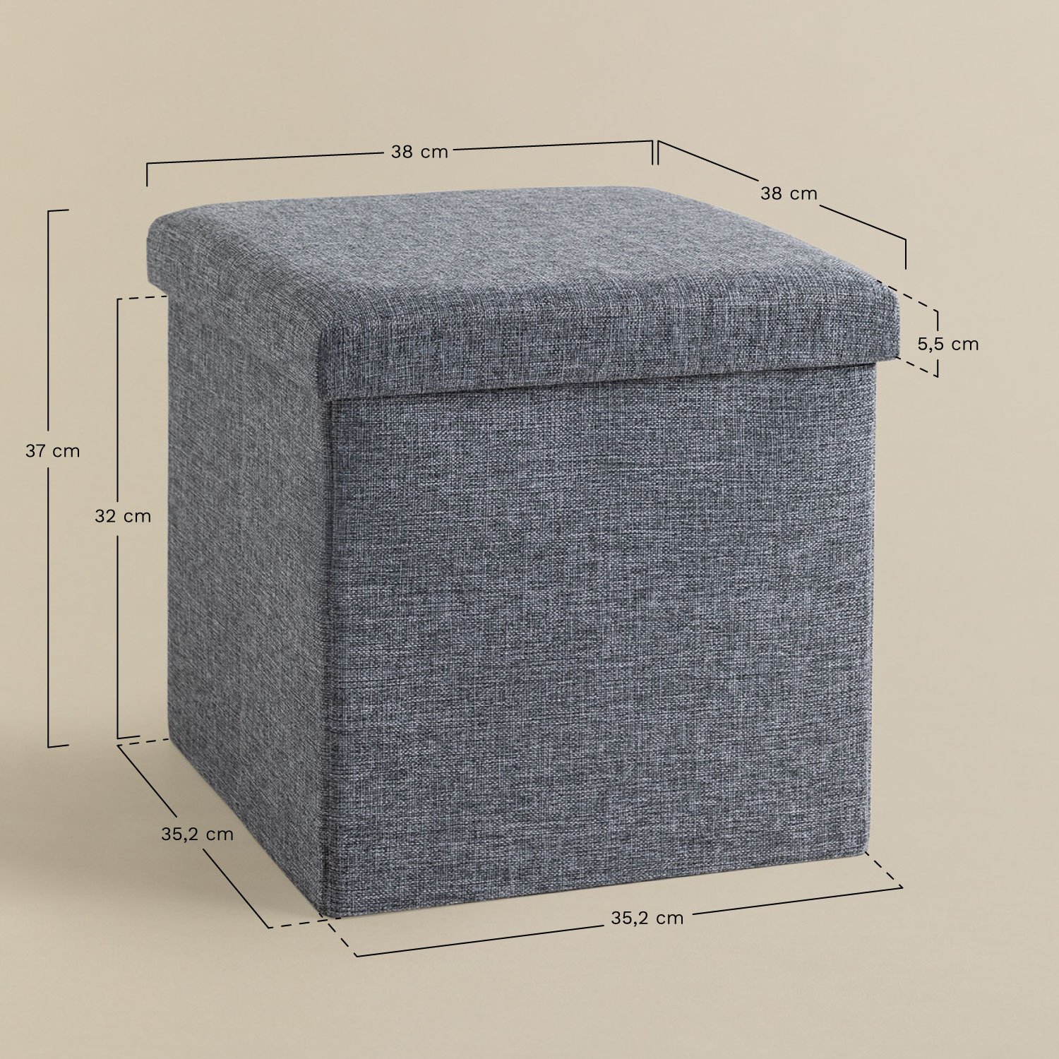 Gipto polyester organizer box, MEASURES