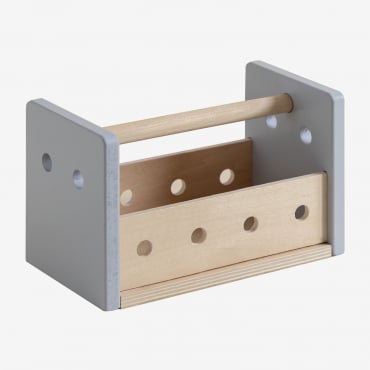 Donnie Kids Wooden Tool Box Brown Natural Wood - Sklum