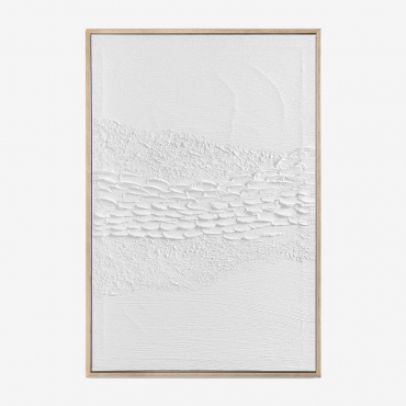 Usclat Plaster Embossed Decorative Picture (60x90 Cm) White - Sklum