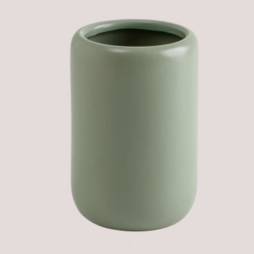 Pierk Ceramic Toothbrush Holder Green Olive - Sklum