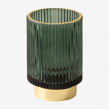 July Glass Candle Holder ↑13 Cm & Jungle Green - Sklum