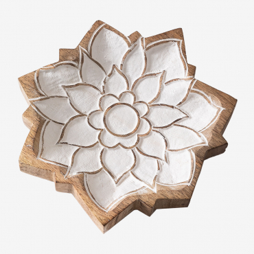 Kolding Mango Wood Pocket Tray Vintage White Wood - Sklum