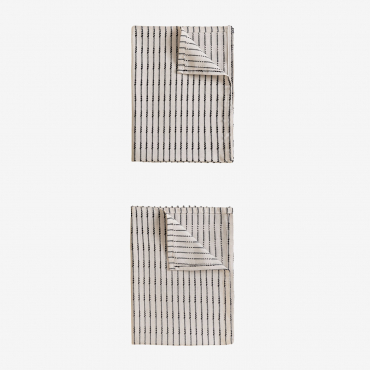 Oziel Set Of 2 Cotton Kitchen Towels Beige Cream - Sklum