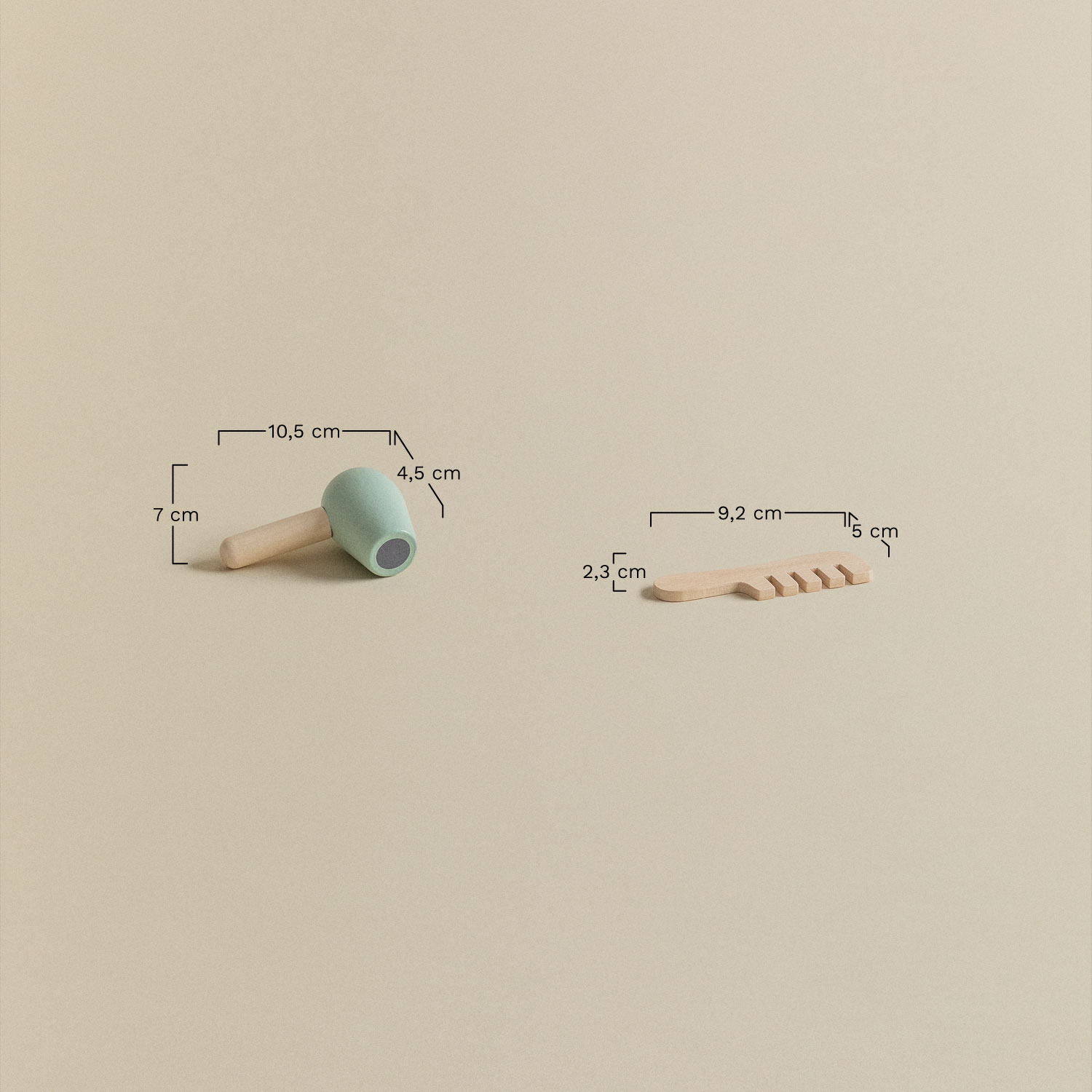 Soffi Kids wooden hairdressing belt , MEASURES