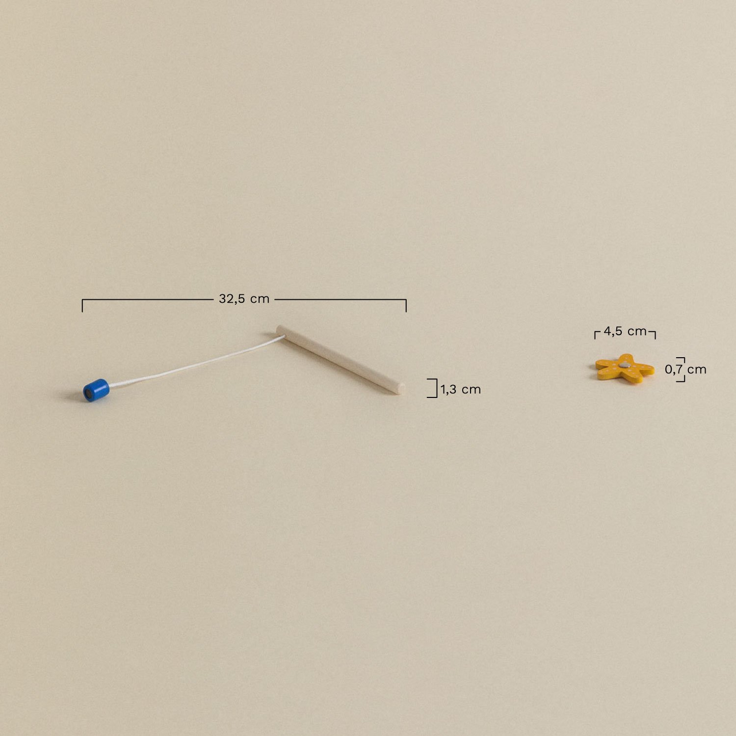 Pescy Kids wooden fishing set, MEASURES