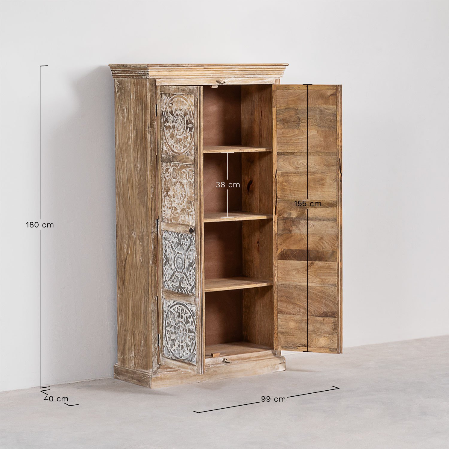 Heb mango wood wardrobe, MEASURES