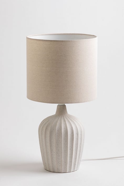 Klara linen and ceramic table lamp