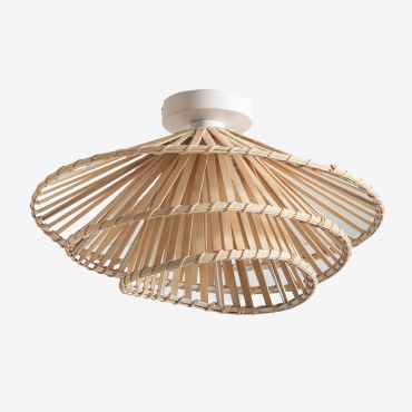 Taroucas Bamboo Ceiling Light White - Natural Wood - Sklum