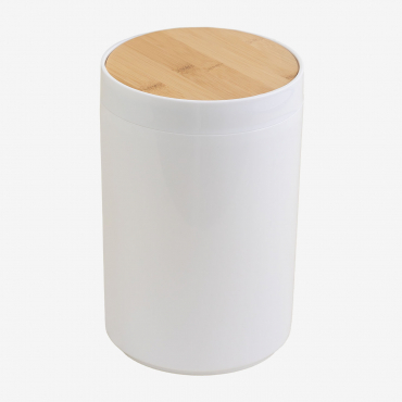 Ulysse Bin With Lid White - Sklum