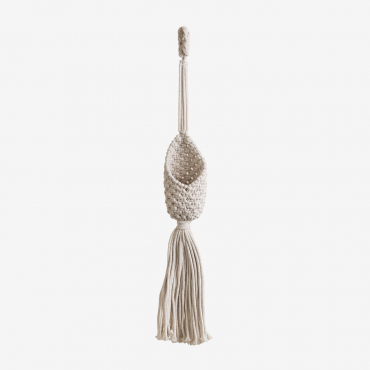 Anibal Macrame Hanging Planter Anibal Beige Cream - Sklum