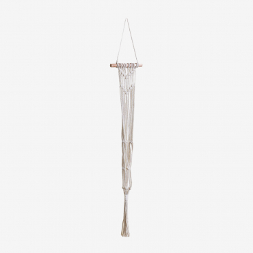 Tutmes Macrame Hanging Planter Beige Cream - Sklum