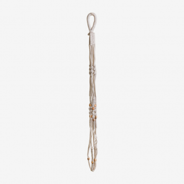 Kefren Macrame Hanging Planter Beige Cream - Sklum