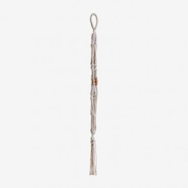 Jerjes Macrame Hanging Planter Beige Cream - Sklum
