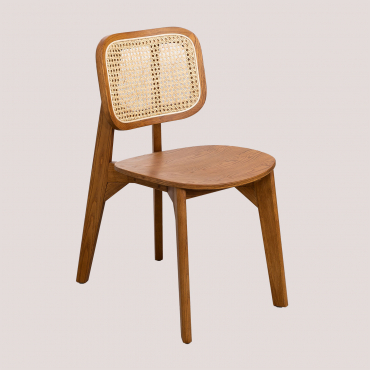 Defne Wooden Dining Chair Brown Walnut - Sklum