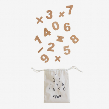 Beech Wood Numbers Ugga Kids Brown Natural Wood - Sklum