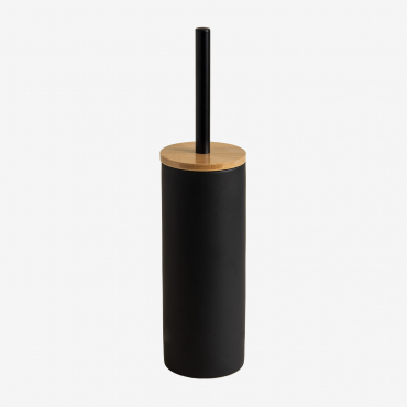 Elvan Ceramic And Bamboo Toilet Brush Black - Sklum