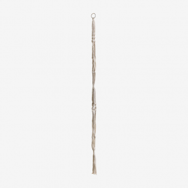 Macias Macrame Hanging Planter Beige Cream - Sklum
