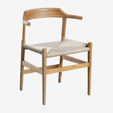 Dining Chair In Ash Wood New Noel Natural Wood - Sklum