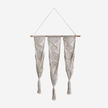 Deyoces Macrame Hanging Planter¡ Beige Cream - Sklum