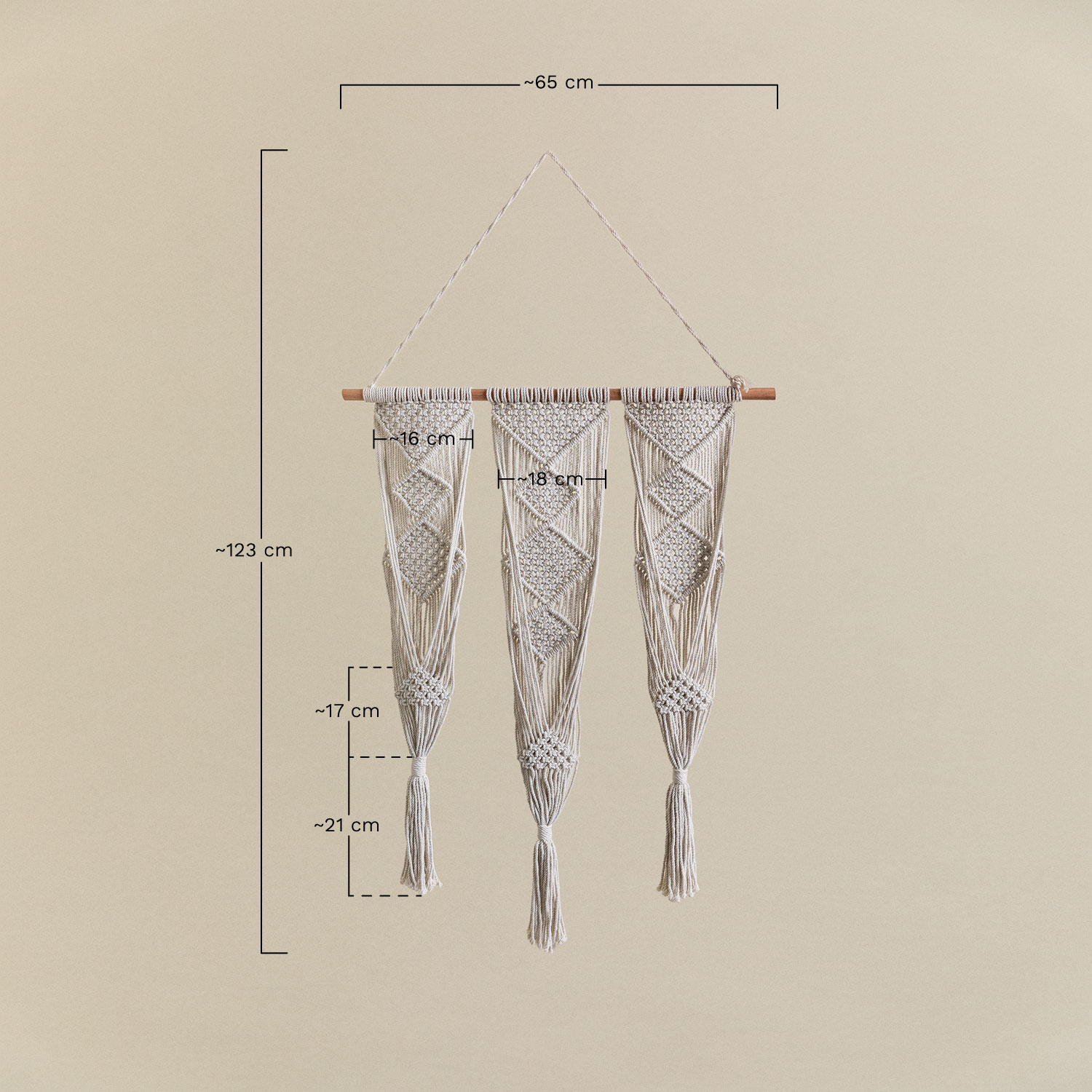 Deyoces macrame hanging planter¡, MEASURES