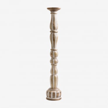 Candlestick In Mango Wood Trevelyn ↑82 Cm - Sklum