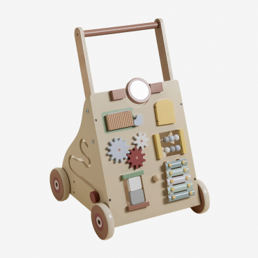 Wakko Kids Wooden Multi-activity Walking Cart Natural Colors - Sklum