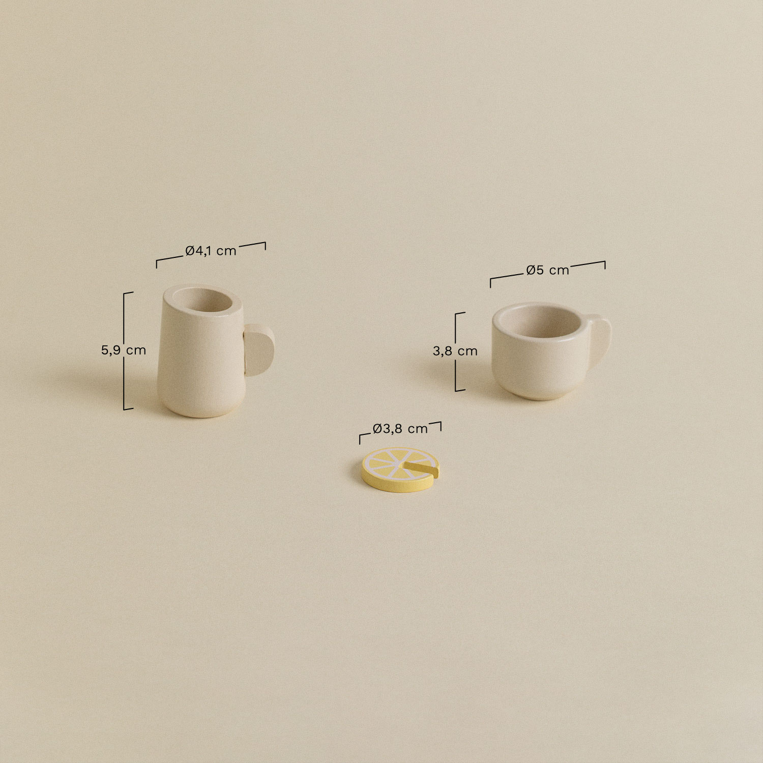 Drusilla Kids wooden tea set, MEASURES