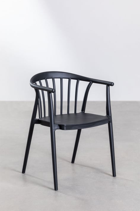 Ivor stackable garden chairs set of 6 with armrests in polypropylene