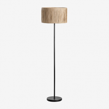 Casandra Braided Paper And Iron Floor Lamp Natural - Sklum