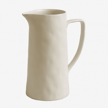 Belvere 1.8 L Stoneware Jug Gardenia White - Sklum