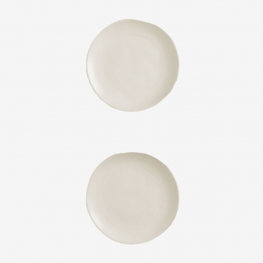 Belvere Set Of 2 Dessert Plates Gardenia White - Sklum