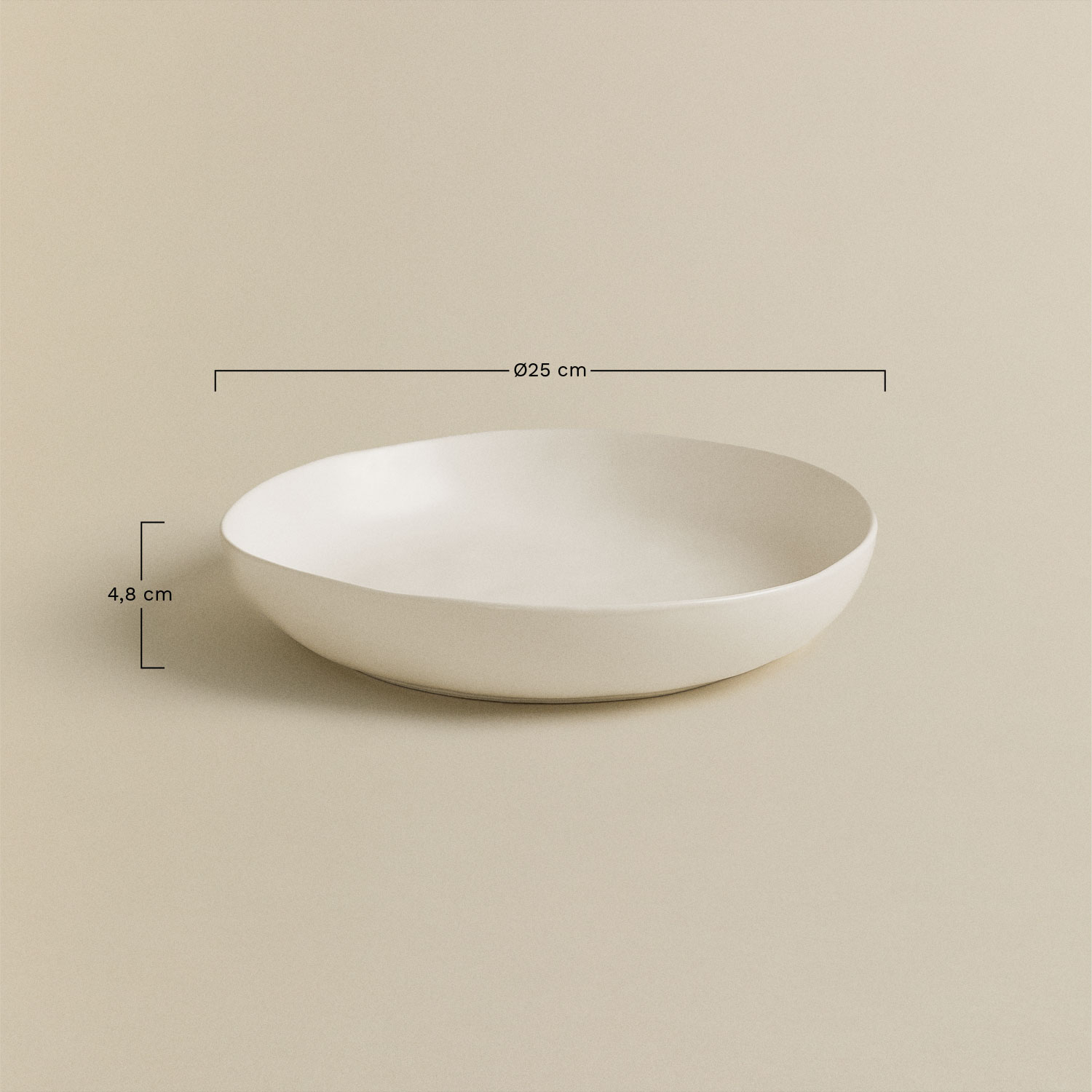 Pack of 2 Belvere stoneware soup plates, MEASURES