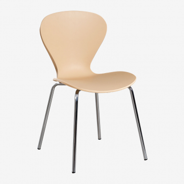 Stackable Dining Chair In Polypropylene And Iron Uit Brown Wheat & Grey Brass - Sklum