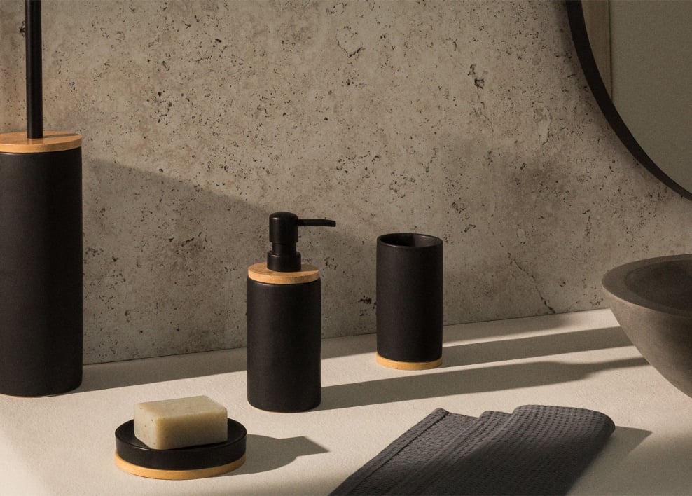 Elvan bamboo bathroom set