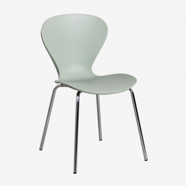 Uit Pack Of 4 Stackable Dining Chairs Celadon Green & Grey Brass - Sklum