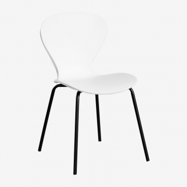 Uit Pack Of 4 Stackable Dining Chairs White & Black - Sklum