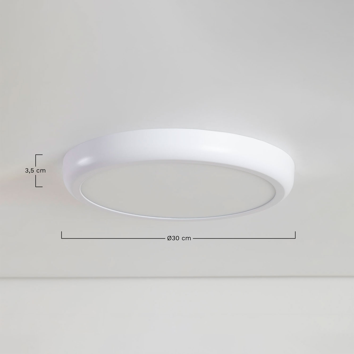 Aluminium LED Ceiling light Tarik Ø30 cm, MEASURES