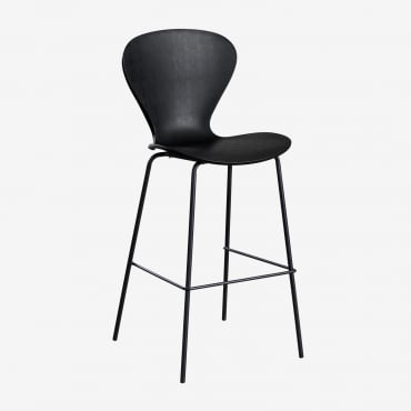 Uit High Stool Black & ↑75 Cm & Black - Sklum