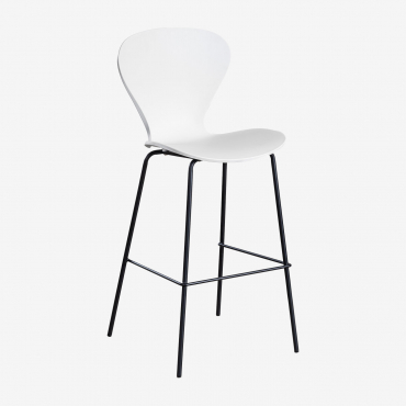 Uit High Stool White & ↑75 Cm & Black - Sklum