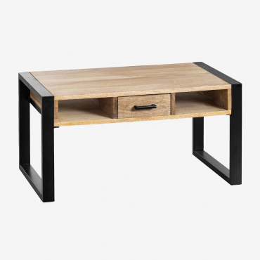 Rectangular Coffee Table In Mango Wood (90x45 Cm) Keblar Mango Wood - Sklum