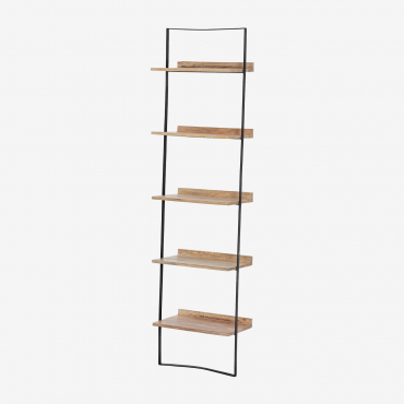 Wall Shelf In Mango Wood And Tyrp Metal Mango Wood - Sklum