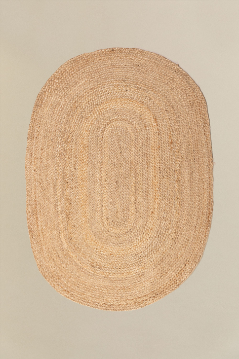 Oval rug 100x140 cm in natural jute Tempo