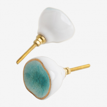 Set Of 2 Ceramic Pullers Ardavel Blue Capri - Sklum