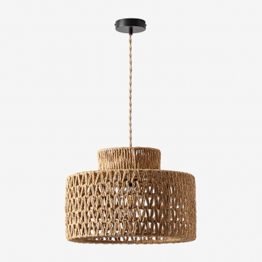 Kiara Woven Paper Ceiling Lamp Natural - Black & Natural Kiara - Sklum