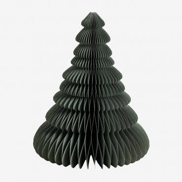 Pack Of 3 Christmas Trees In Noelle Paper Green Bay & ↑31 Cm - Sklum
