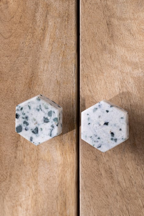 Pack of 2 Pulau marble handles - White Marble Banswara